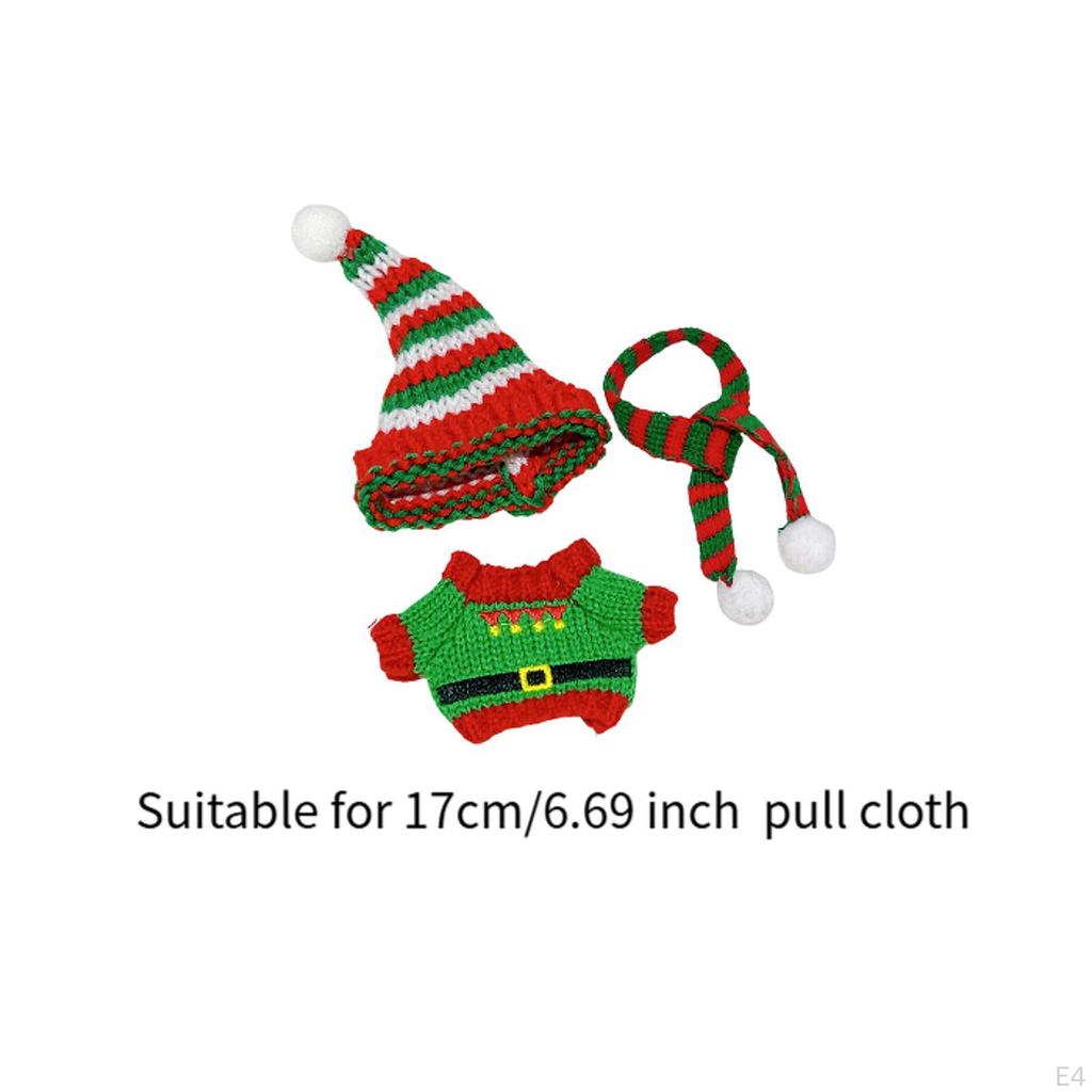 Kids Doll Sweater Outfit with Hat And Scarf for 6.69 Inch Educational Gift