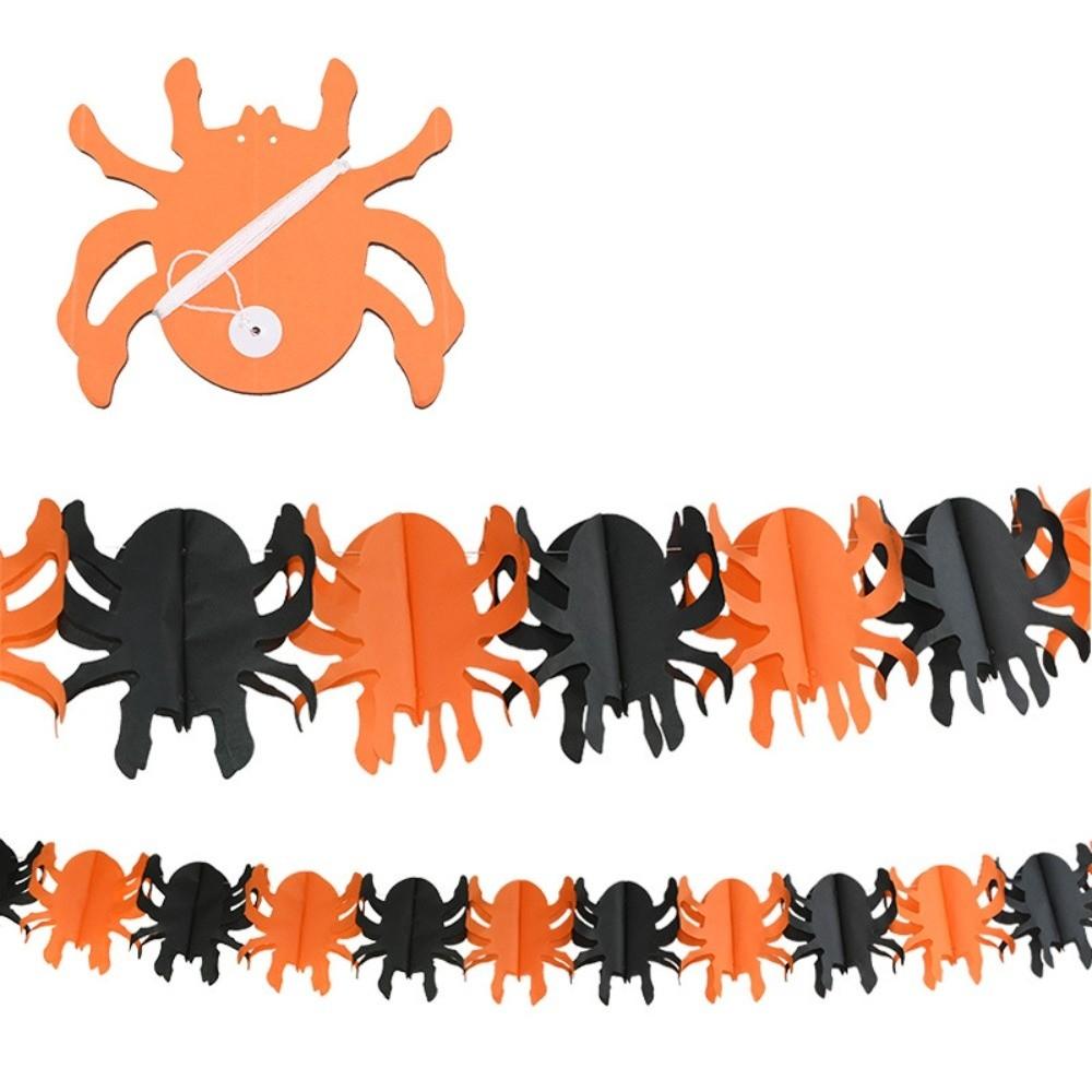3 Meter Halloween Party Banner Pull Flower Spider Bat Decor Halloween Hanging Garland Horror Props