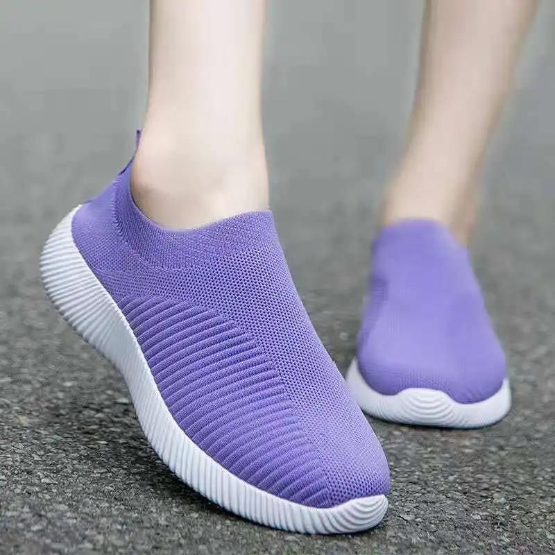 Fashion Women's Sneakers Slip-on Mesh Women Loafers Lightweight Casual Running Shoes Comfortable Womens Flat Shoes Non-slip Zapatillas