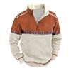 Long Sleeve Tops Men's Zip Contrast Winter Sweatshirt Outdoor Casual Sweater
