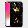 Чехол для телефона с золотой короной и буквой Queen для Iphone 14 13 12 11 Pro Max Xs Max Xr X 7 8 Plus 12 Mini 6s, силиконовый черный корпус