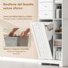 White Bathroom Cabinet, Tilting Laundry Basket, Drawers