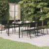 VidaXL Garden Dining Table, Black 200x100x74 Cm Steel and Glass