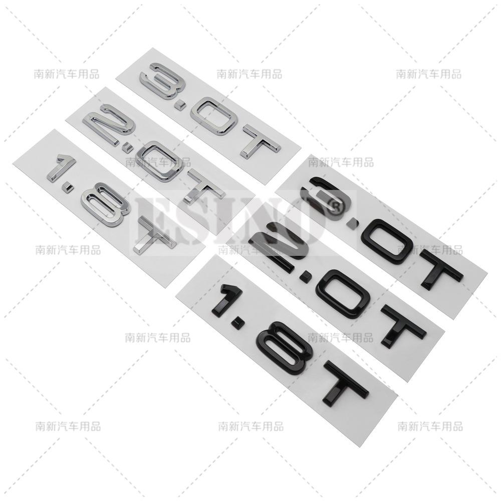 New 3D 1.8T 2.0T 3.0T Car Trunk ABS Badge Emblem Rear Tailgate Fender Door Adhesive Badge for 4HGFC A4 A5 A6 A7 A8 Q3 Q5 Q7