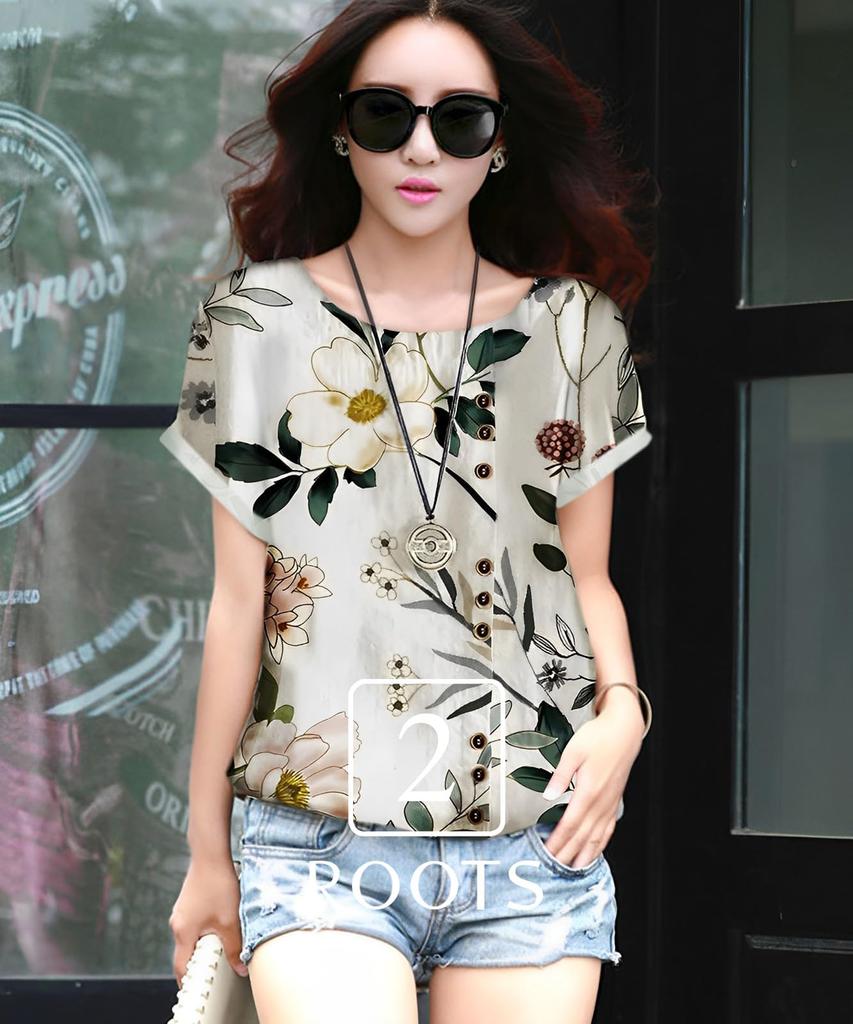 Блузка Second Roots с цветочным и листовым принтом, короткое декоративное нижнее белье, лето, стиль мори-гёрл, стильная, принцесса, для беременных, размер, принты, рукава,