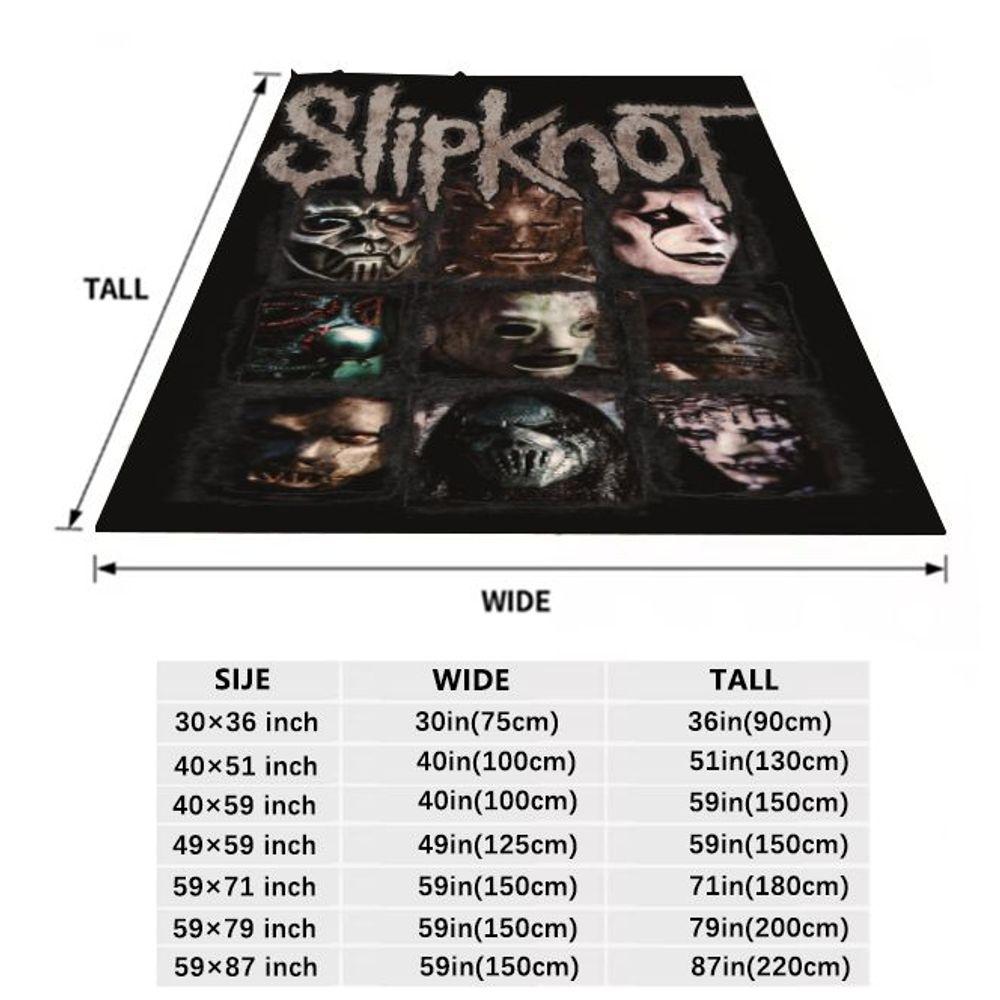 Slipknot Distinctive Masks Fleece Blanket - Dark Heavy Metal Aesthetic Throw Blanket Featuring Iconic Band Member Masks - Perfec