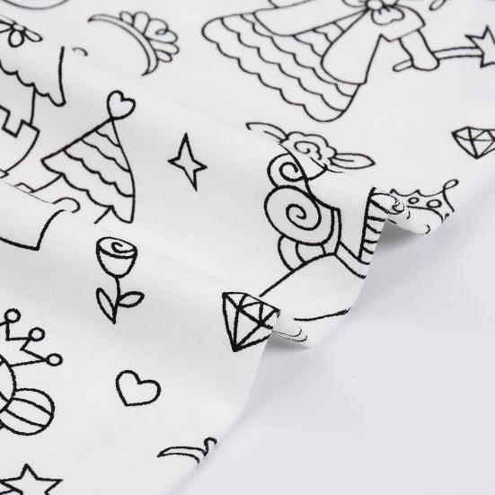 2 шт./комплект, детская раскрашиваемая пижама своими руками с бесцветными забавными персонажами, круглый вырез, длинные рукава, развивающая креативность, индивидуальное самовыражение, одежда для сна