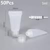 50Pcs 5/10/15ml Frosted Soft Tube With Screw Lid Empty Lotion Squeeze Bottle Refillable Cosmetic Cream Container With Syringe