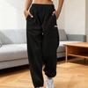 Yousheng Женские спортивные штаны Эластичная талия Широкие брюки Казуальные брюки с карманами Однотонные Утепленные плюшевой подкладкой Спортивные штаны