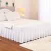 4 Size 14 Inch Drop Easy To Put On-Elastic Wrap Around Dust Ruffle Machine Washable Bed Frame & Mattress-Luxury Adjustable Bed Skirt