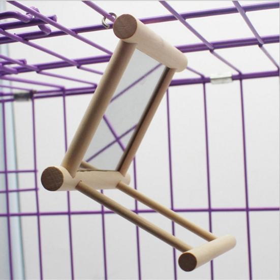 Забавная деревянная игрушка-птица, зеркальная подставка, игрушки на платформе для попугаев, корелла Vogel