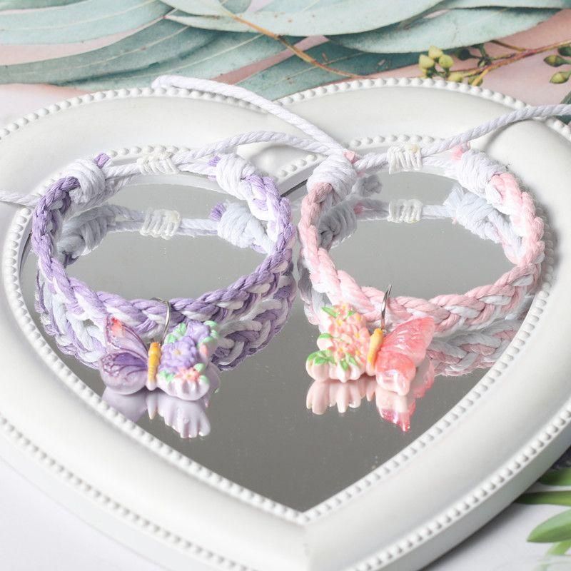 Оригинальный плетеный красочный браслет на магнитной застежке для трех человек «Милые подружки», красивый, регулируемый, парный, на присоске, ремешок для ношения