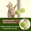 Сизалевая веревка Когтеточка для кошек Деревянная дорожка с шариком Прочная конструкция Кошачье дерево Зеленые листья Подвесные шарики Интерактивные игрушки Для использования в помещении