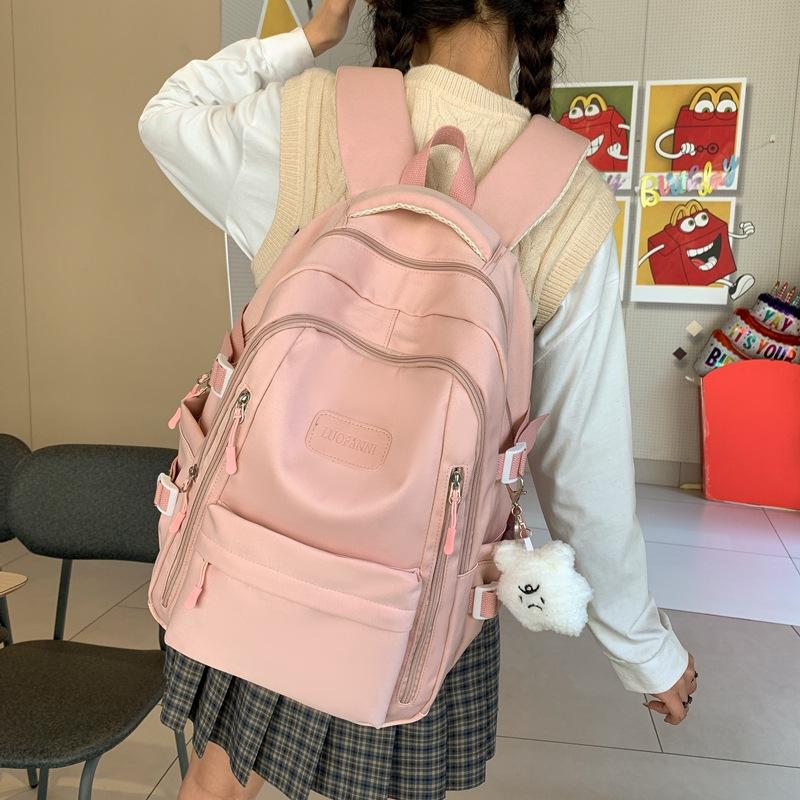 Сплошной цвет школьный рюкзак для женщин младших классов средней школы рюкзак большой емкости
