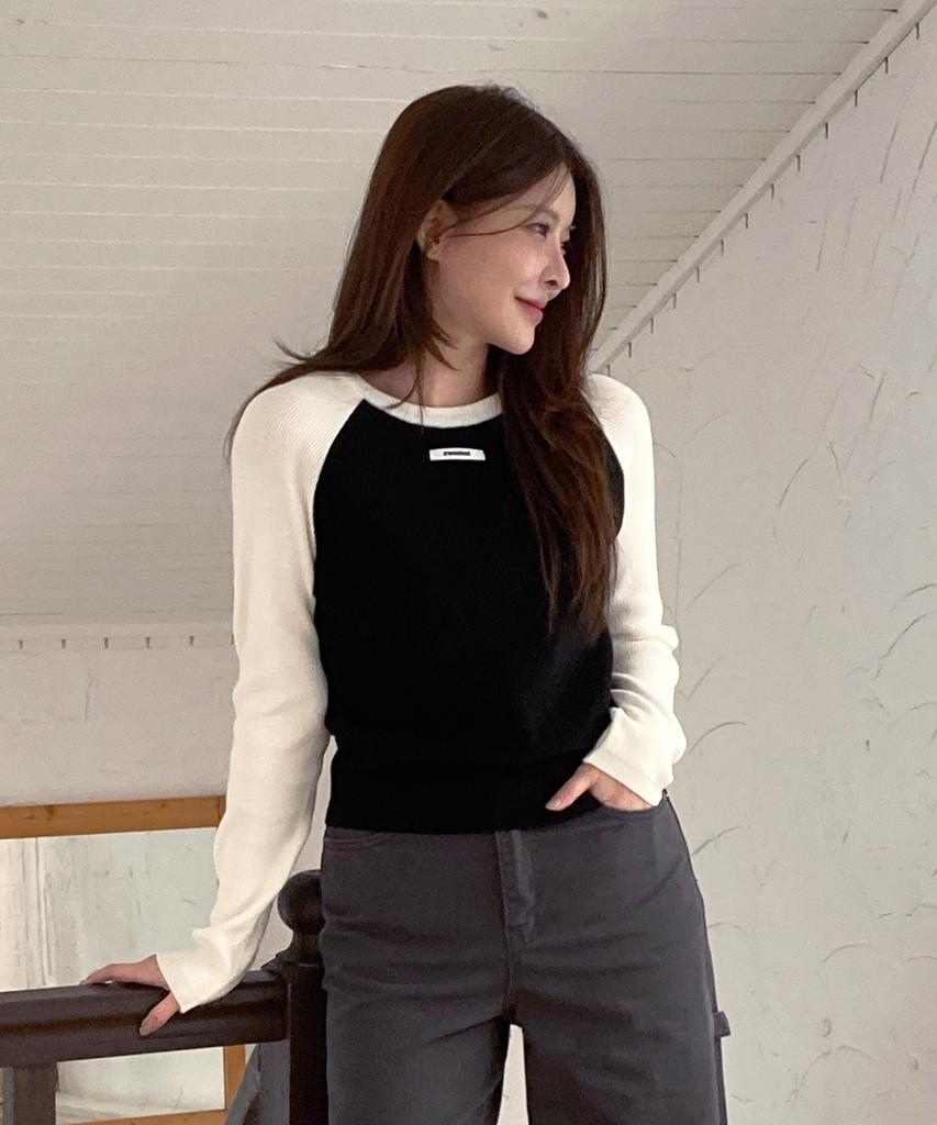 SWEET SOUP Lettering Point Raglan Sleeve Knit (Wbalkf2)