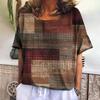 Летняя клетчатая футболка с круглым вырезом, элитная модная одежда для отдыха на открытом воздухе, новая женская футболка в стиле ретро, ​​популярная крутая одежда, ультратонкая свободная одежда