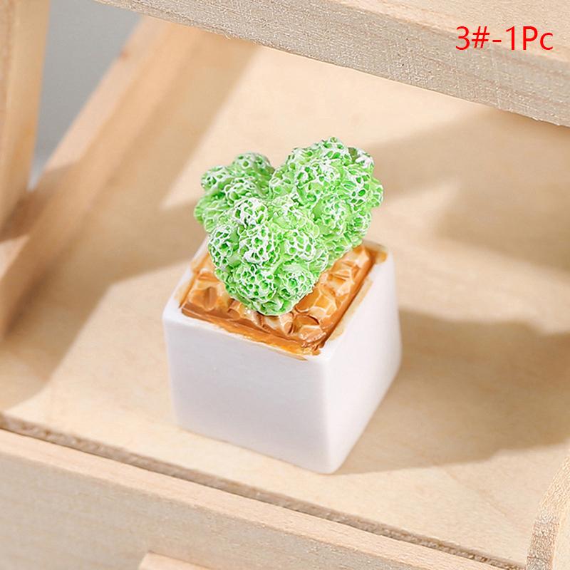 1Set 1:12 Dollhouse Miniature Succulent Plant Potted Cactu Landscape Home Decor