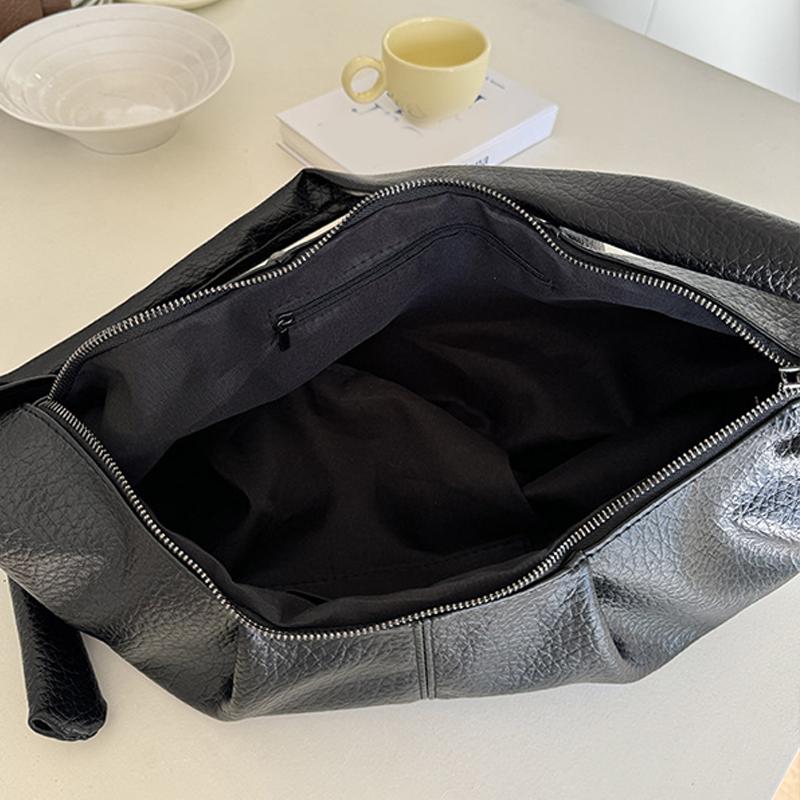 Корейская винтажная плиссированная сумка-хобо через плечо женская из мягкой ПУ кожи, сумка-пельмень, летняя повседневная, большой вместимости, на плечо KTY