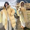 Large Fur Collar Down Jacket for Women Mid-length Winter Thickened Knee-length Cotton Coat and Jacket
