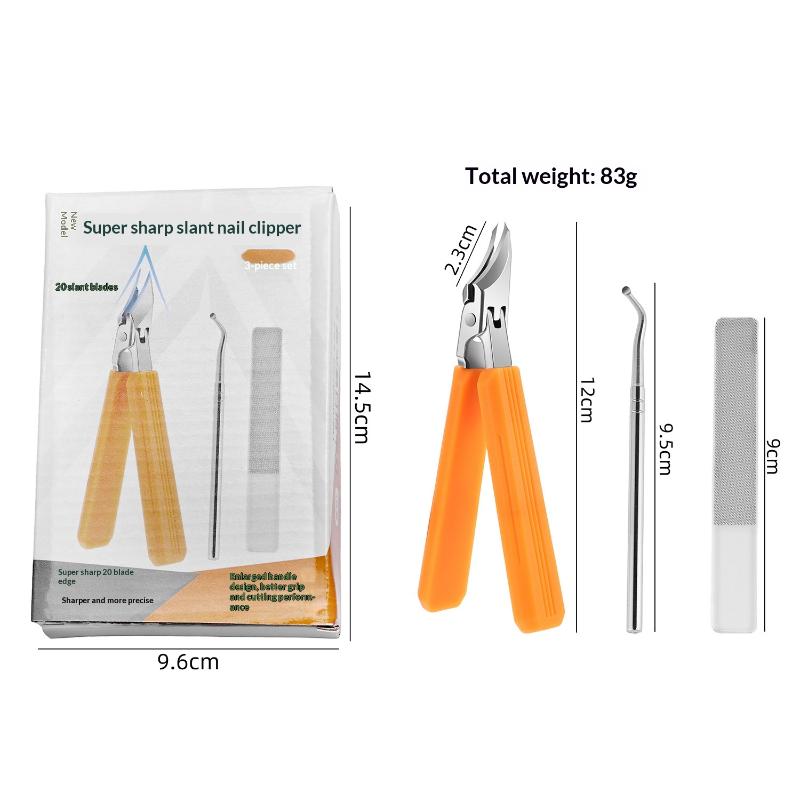 Wide Jaw Nail Clipper 15mm Opening Kit for Ingrown Edge Anti Splash Stainless Steel Trim Tool for Home Pedicure Salon