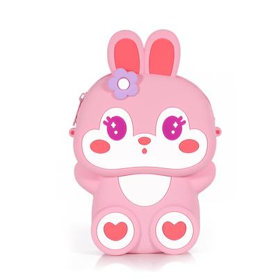 Игрушки Силиконовая розовая сумка через плечо с кроликом