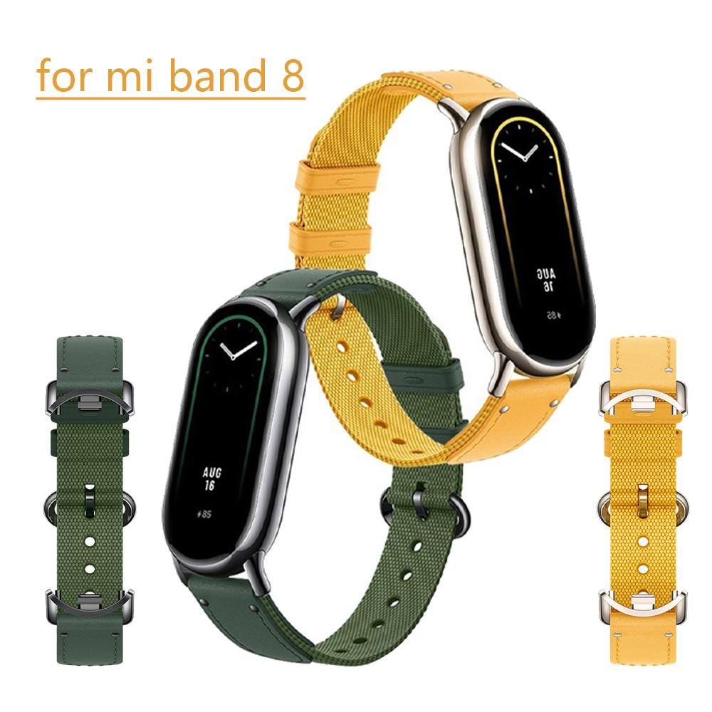 Оригинальный ремешок для браслета Xiaomi Mi Band 8, модный кожаный сменный браслет Miband 8, плетеный NFC умный ремешок для часов, браслет