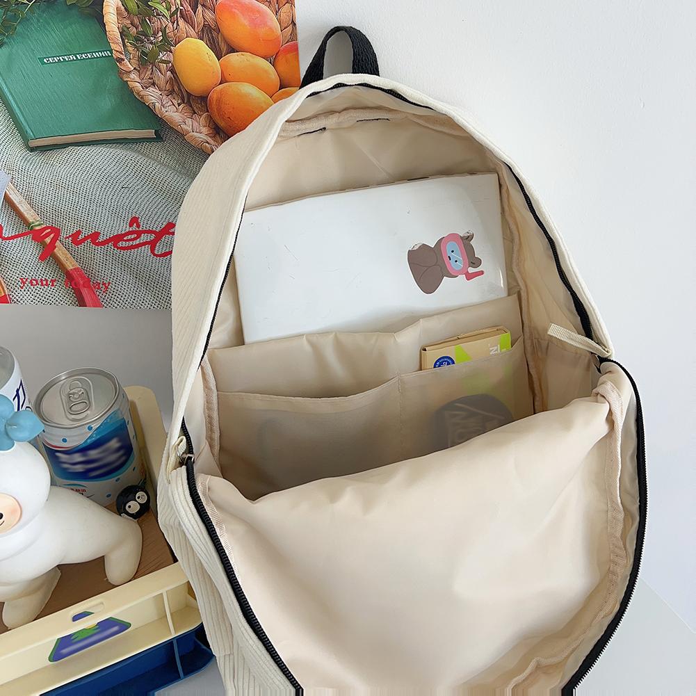 Вельветовый рюкзак для женщин и мужчин Star Travel Bag Bookbag для работы и покупок(черный)