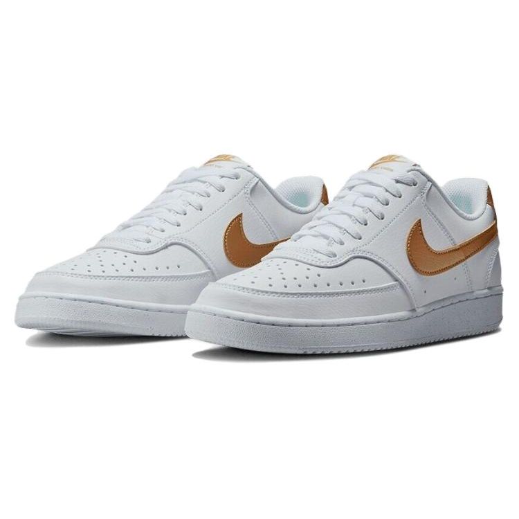 Nike Женские кроссовки Court Vision Low Next Nature белого цвета с металлическим золотом DH3158-105
