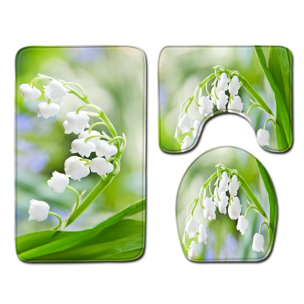 Маленький свежий ванный туалет трехкомпонентный коврик для пола кухня противоскользящий коврик для двери ковер для спальни