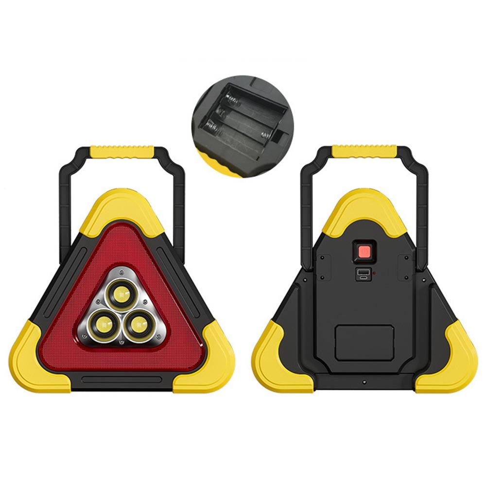 4 Modes Breakdown Alarm Lamp 2-IN-1 Triangle Warning Sign Portable Flashing Light on Hand Outdoor