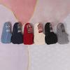 Retro Winter Slipper Socks Thickened Fleece Lined Low Cut Socks Socks with Grips Non-Slip Ankle Slipper
