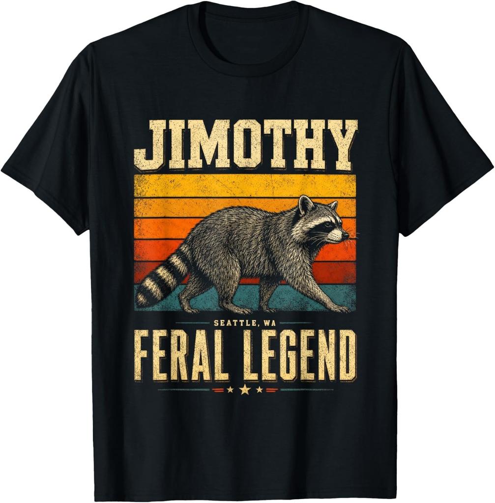Jimothy Raccoon Seattle Feral Legend Meme Vintage Men Women T-Shirt