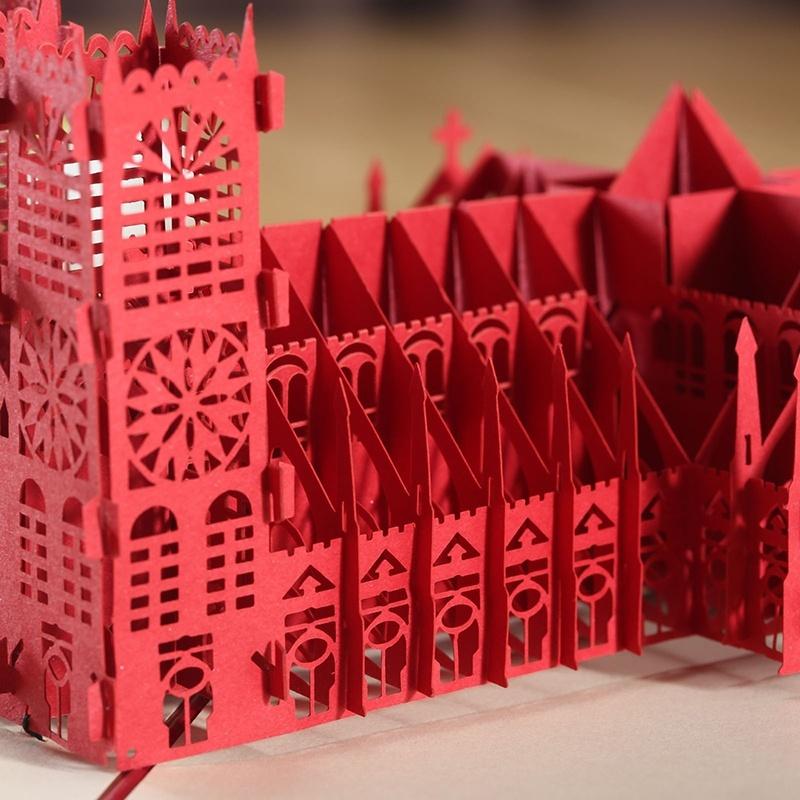 3D Стерео Креативность Часовня Башня Бумажный Силуэт День Рождения Подарочная Открытка Посткарточка