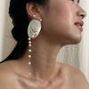 Серьги-кисточки из серебряной иглы с пресноводным жемчугом, серьги в морском стиле, серьги для отдыха, серьги с оригинальным дизайном, оптовая продажа.