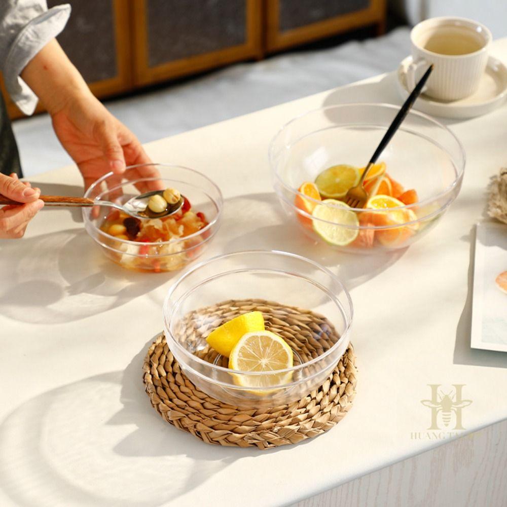 Thick Dessert Bowl Transparent Fruit Bowl Multipurpose Acrylic Salad Bowl  Kitchen