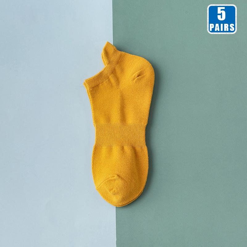 5 пар носков для женщин, хлопковые, короткие, до щиколотки, низкие, дышащие, летние, компрессионные, повседневные, высококачественные, модные женские носки