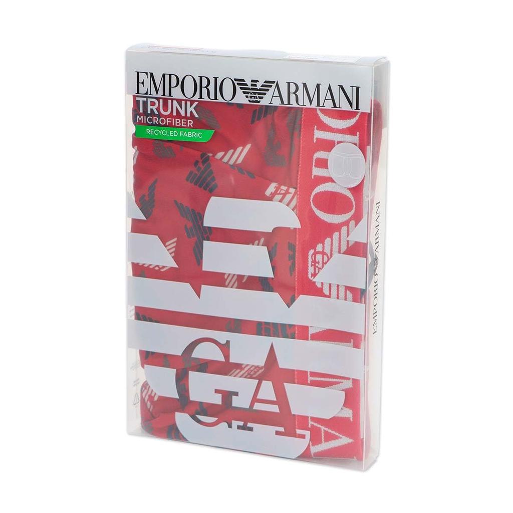 Мужские трусы-боксеры Emporio Armani из микрофибры с принтом по всей поверхности, с застежкой спереди, размер ЕС, 54095350, темно-синий, размер M (Европейский размер 68)