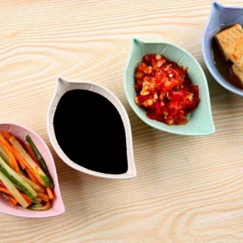 2Pcs Food Snack Dish Plastic Leaf Shaped Plate Food Dish