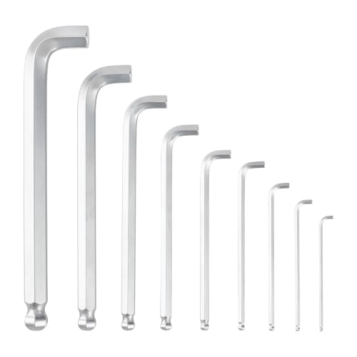 TONE BS900S Short Neck Ball Point L-Shaped Wrench Set, 9 Pieces