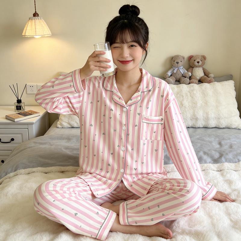 Cartoon animation pajamas women's autumn explosion long sleeves trousers comfortable loungewear imitation cotton casual suit