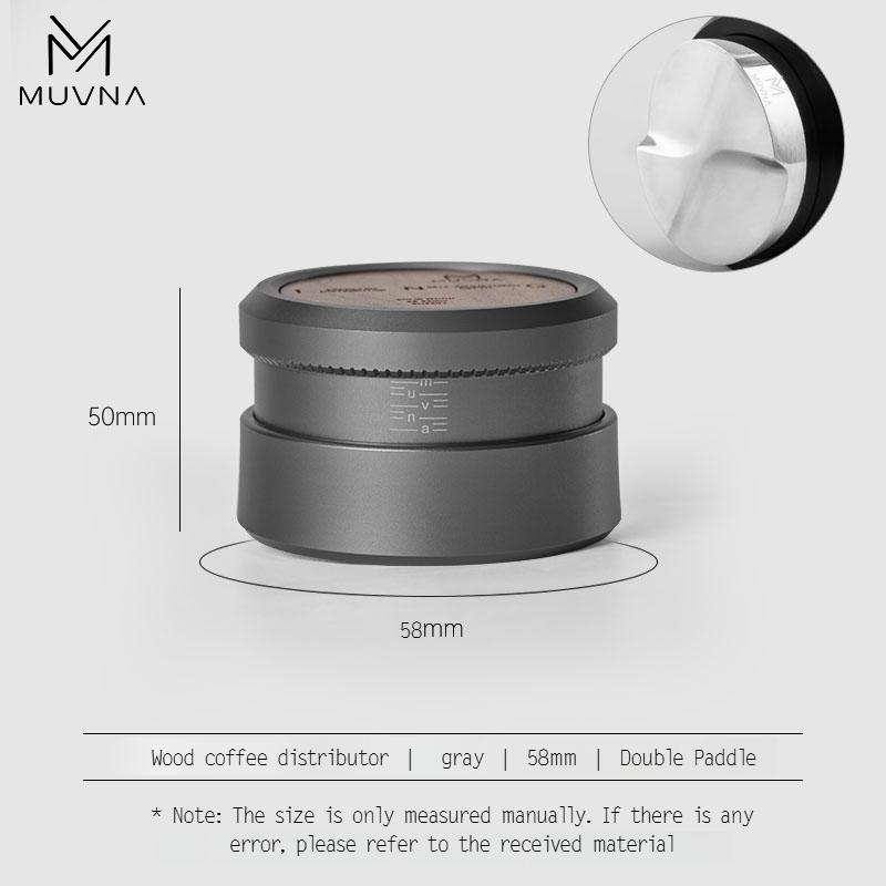 Темпер для эспрессо MUVNA V2, Кофейный темпер с медленным возвратом и основанием из нержавеющей стали с волнистым рисунком для портафильтров 51 мм/53 мм/58 мм