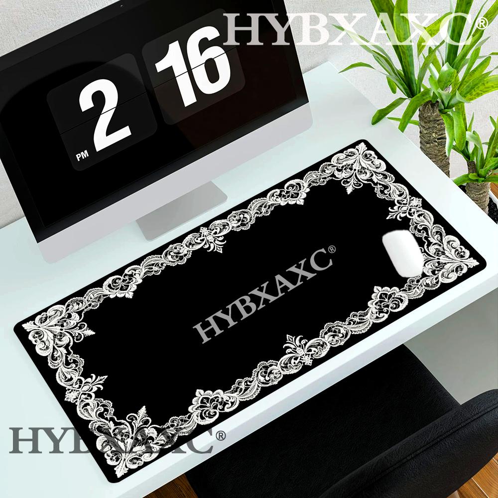 HYBXAXC Готческий Кружевной Коврик для Мыши Викторианская Эстетика Белая Вышивка Коврик для Мыши Темный Кокетливый Коврик Минималистичный Оккультный Декор для Офиса