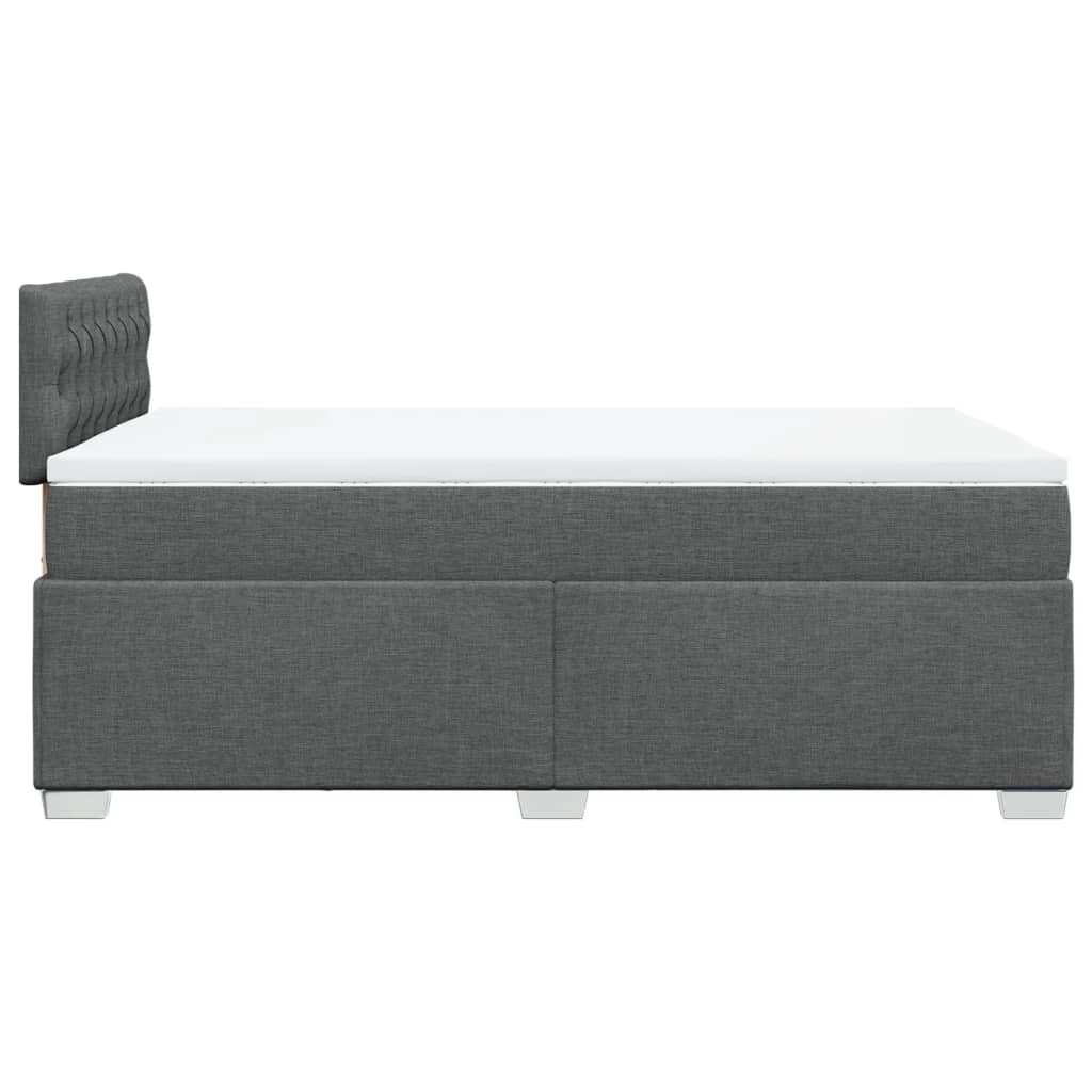 Box Spring Bed with Mattress Dark Gray 120 x 190 cm Fabric
