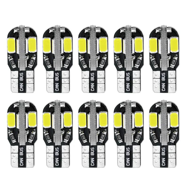 10 шт. светодиодных ламп W5W T10 Canbus 5730 8SMD 4014 26smd 12 В 6000 К 194 168 светодиодных автомобильных фонарей для карты, габаритных огней, автомобильных сигнальных ламп