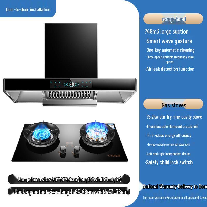 European Style High Suction Kitchen Range Hood: Top Mount T-Type with Automatic Cleaning.