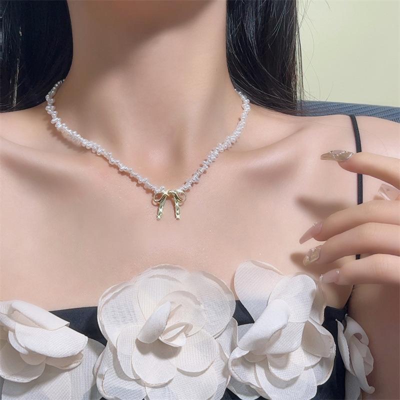 Летнее жемчужное ожерелье Легкая роскошь Нишевое Любовь Цепочка на ключицу Модное Высококлассное Универсальное ожерелье