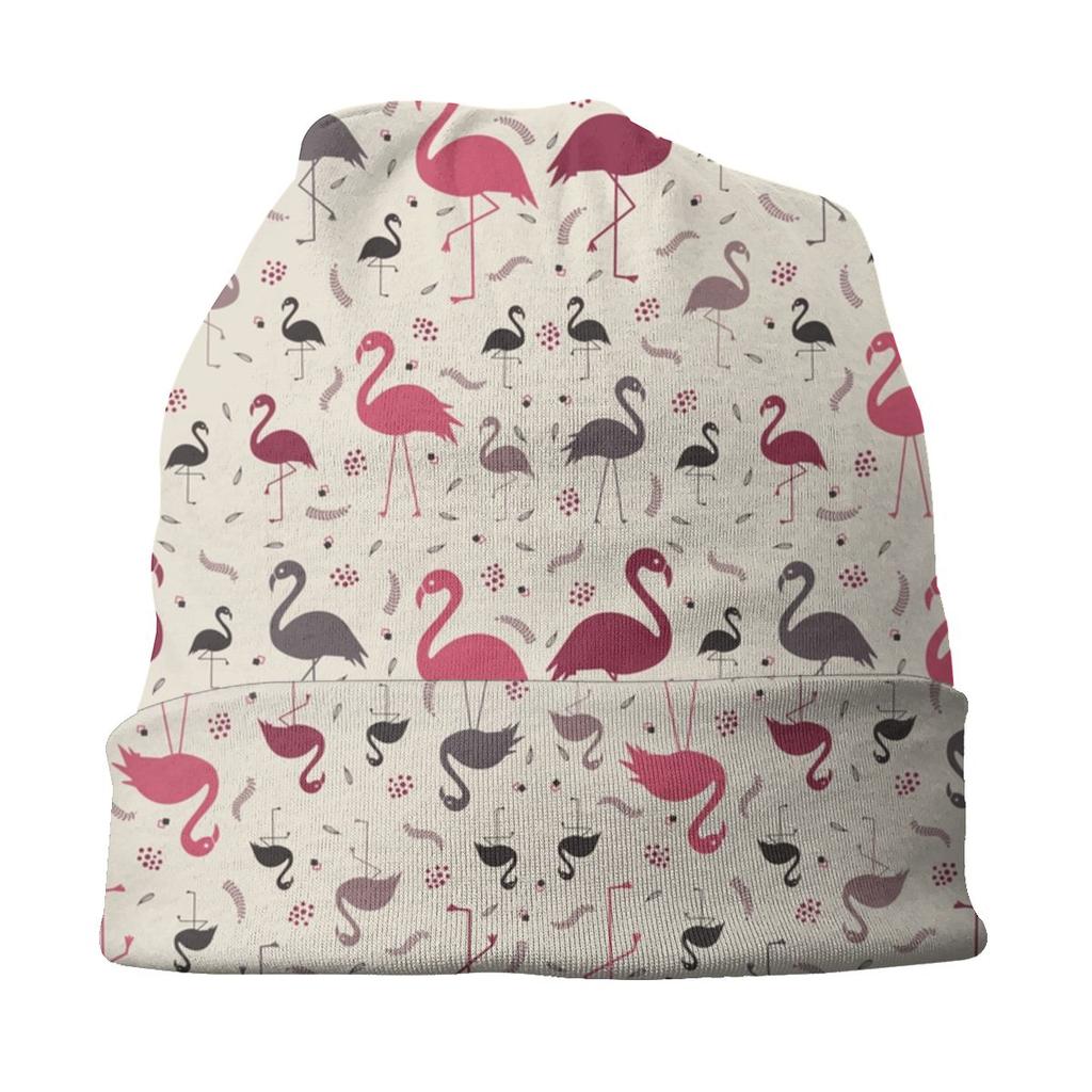 Пастельная шапка с напуском в пастельных тонах с изображением птицы и фламинго, женская шапка унисекс на заказ, крутая зимняя теплая шапка Skullies, шапка для взрослых, вязаная шапка-капюшон