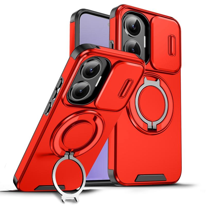 Бронированный магнитный чехол-держатель для Xiaomi 15T 14T Pro Poco F7 X7 X6 Pro M7 C71 C75 F7 Ultra 5G Чехол со сдвижной защитой камеры