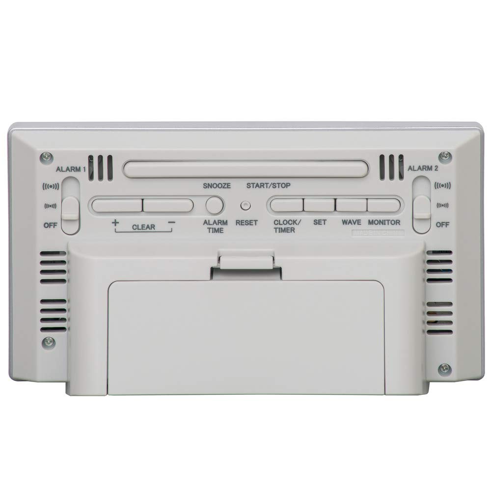 Seiko Clock Table White x x Digital Alarm Clock with Snooze Model SQ793W Clock, Pearl, Dimensions 7.8 13.5 3.8 cm, Radio-controlled Step-Down