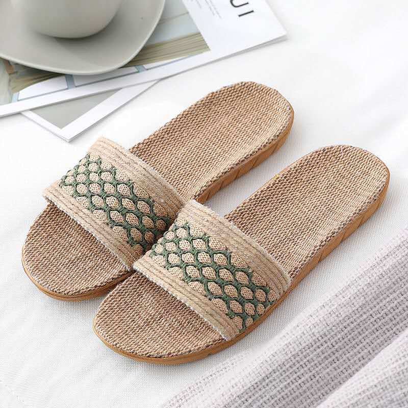 New Summer Women's Woven Linen Slippers